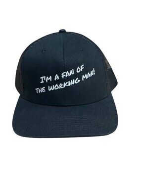 Outdoor Cap Men's Adjustable Black Mesh "I'm a‎ Fan Of The Working Man" Jobsite